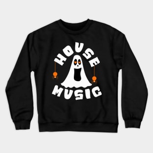 HOUSE MUSIC - Halloween Vibes (white/orange) Crewneck Sweatshirt